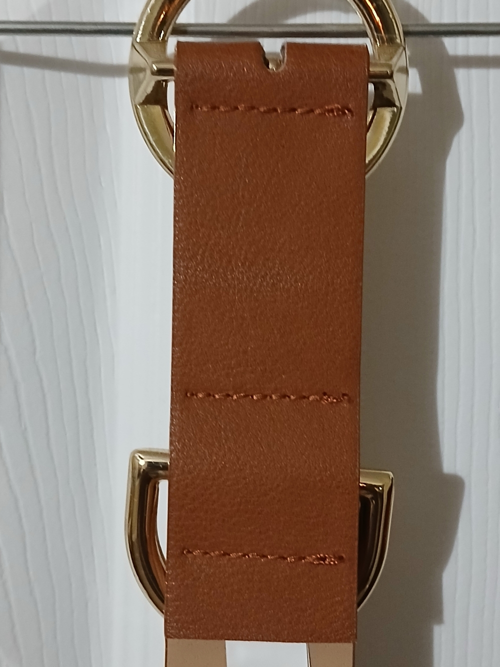 Madden Girl Brown Leather Belt with Gold Rings - Picture 5 of 9